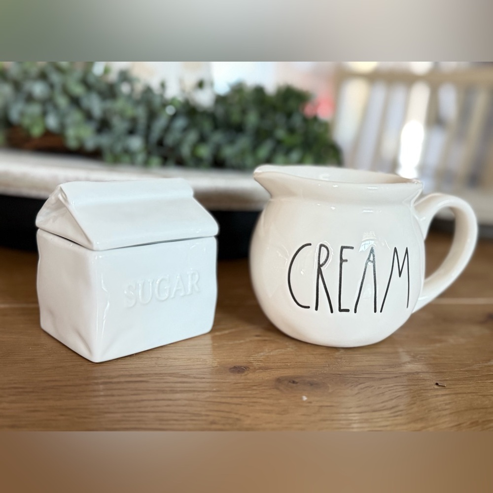 Rae Dunn Cream (creamer) cup and Sugar Holder Set